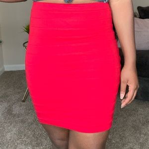 EXPRESS Red Fitted Mini Skirt Size 00